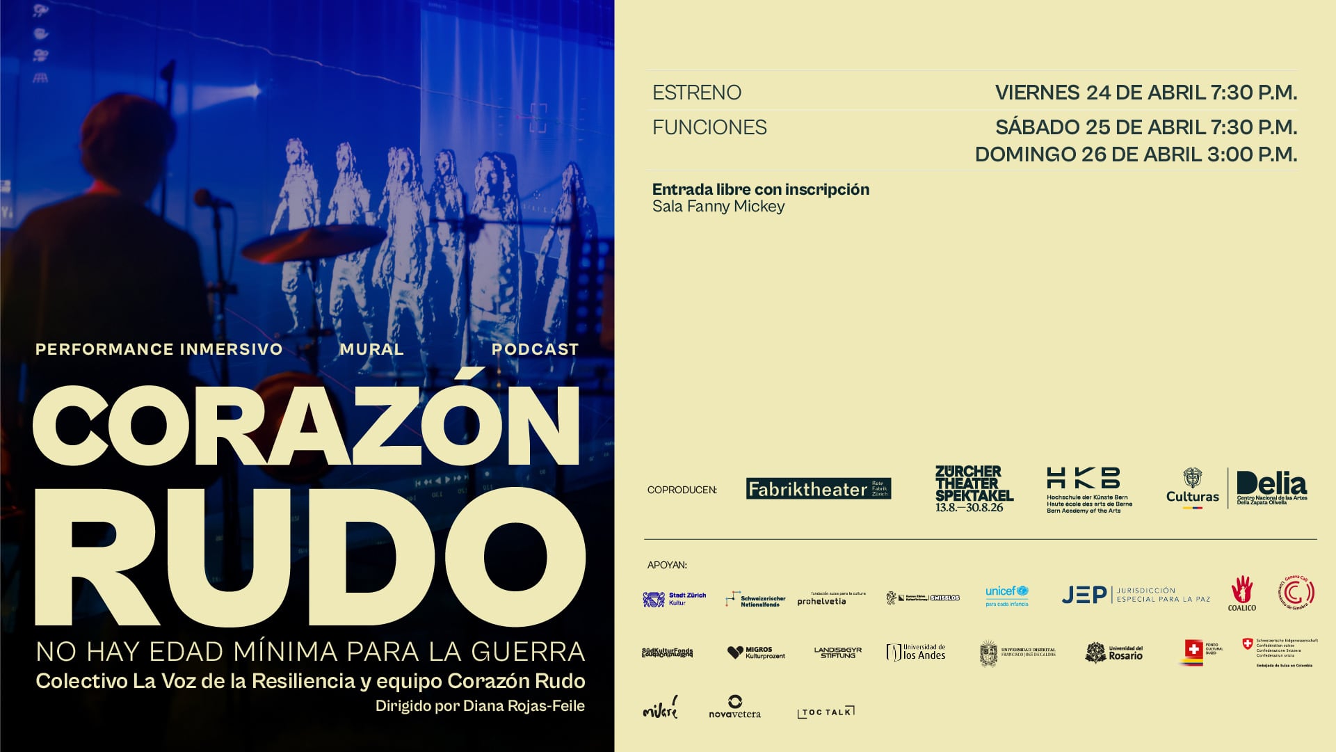 ‘No hay edad mínima para la guerra’ pretende consolidarse como una experiencia que articula arte, escucha colectiva y reflexión pública, de acceso libre para el público.
