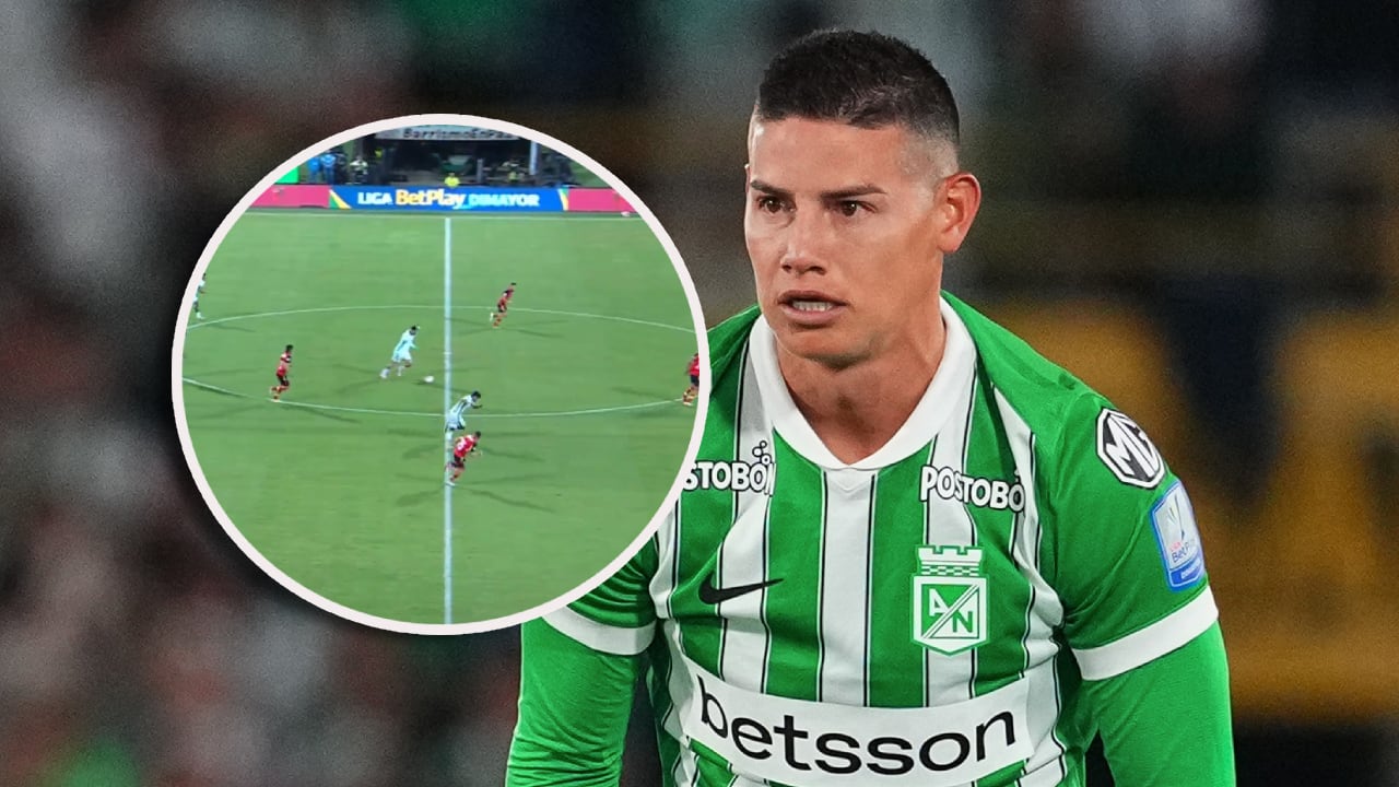 James Rodríguez reaccionó con aplausos al gol de Edwin Cardona