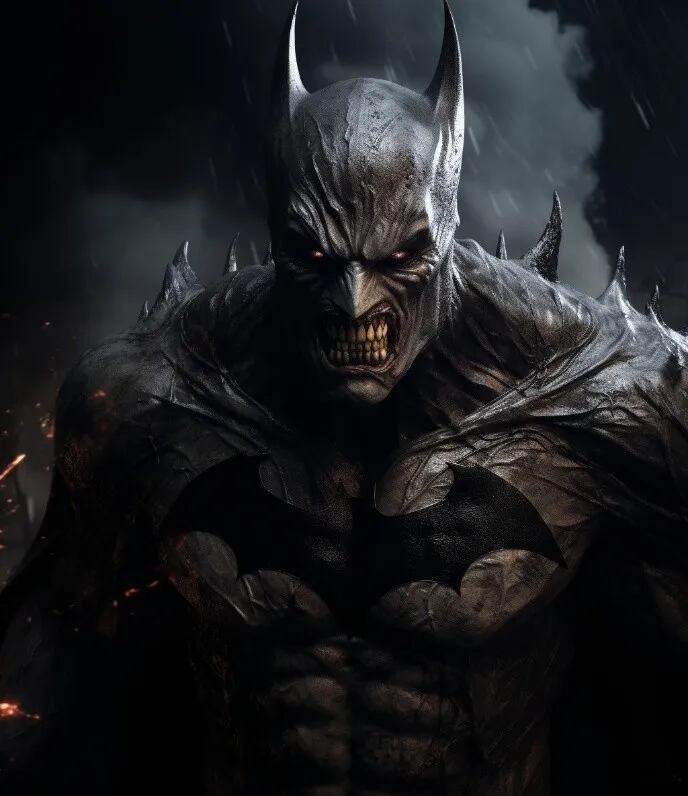 La IA de Midjourney creó una ilustración sobre la versión maligna de Batman.