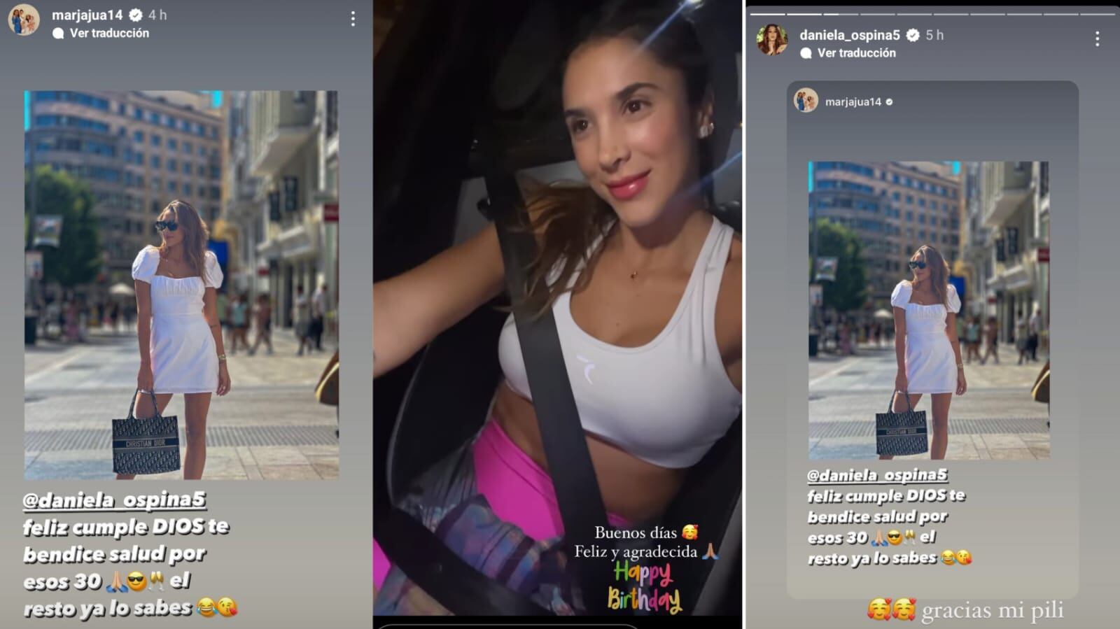 Daniela Ospina felicitada por la mamá de James Rodríguez