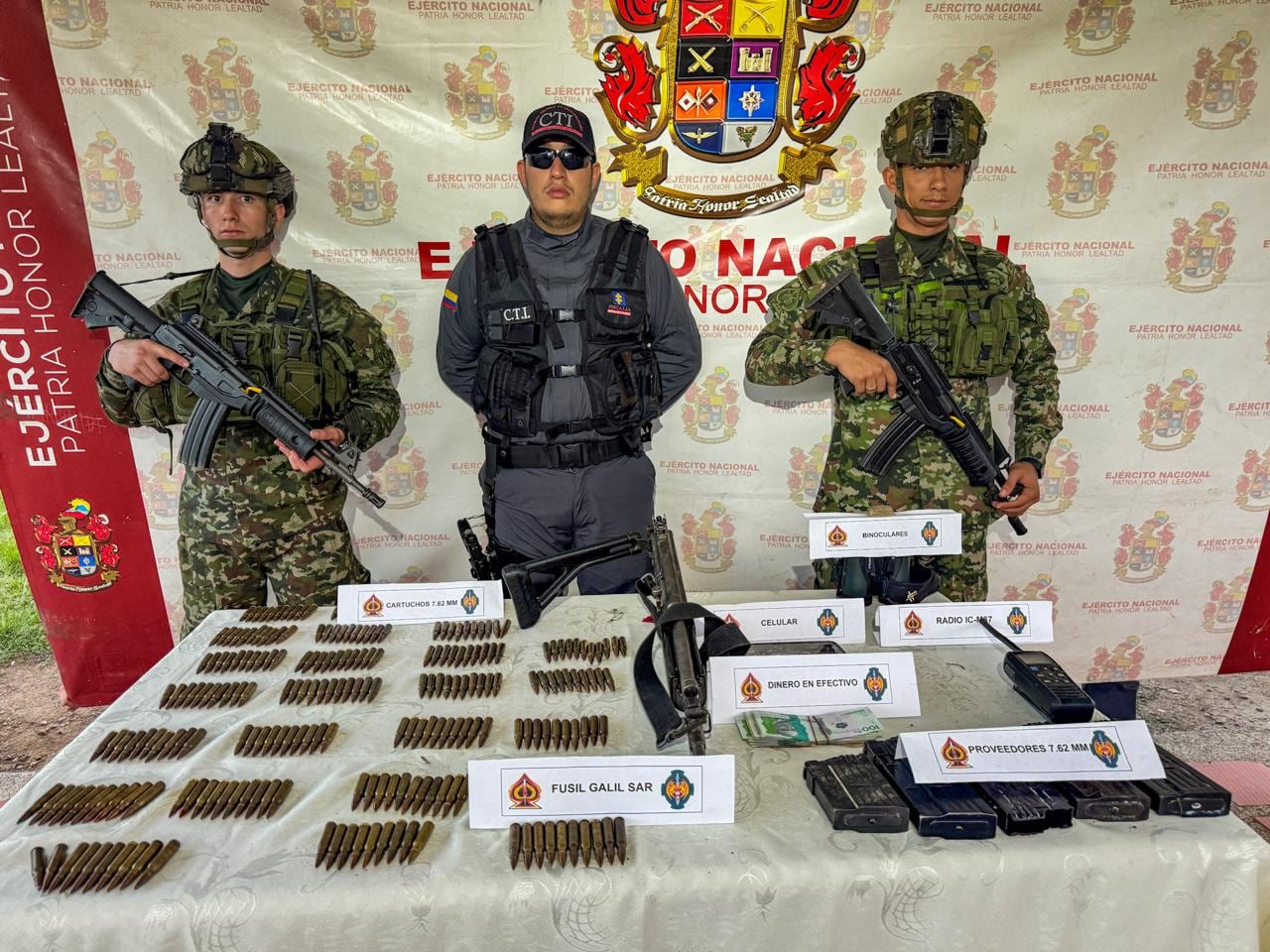 Material incautado en operación contra alias El Turco.
