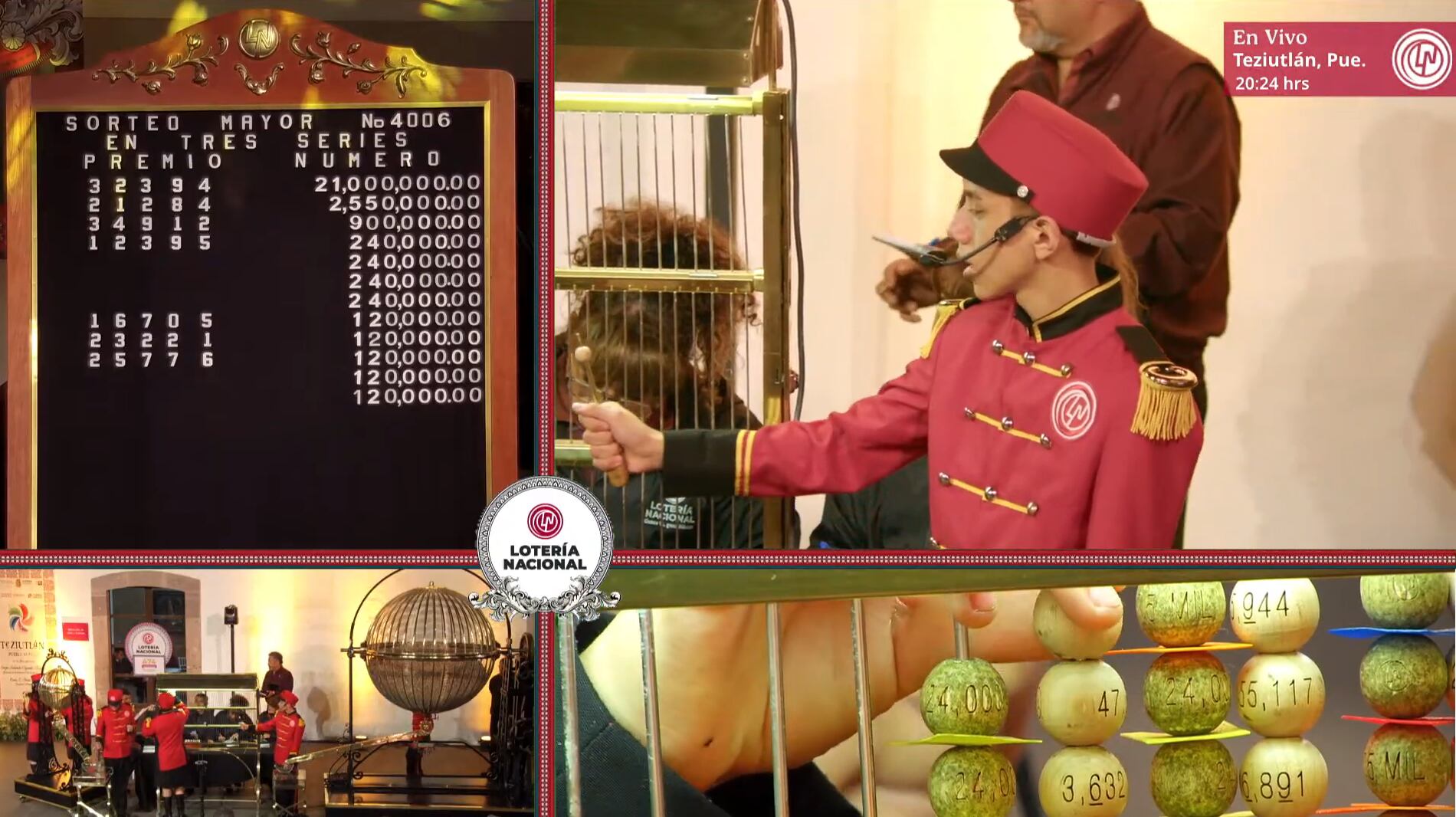 La jornada de sorteos de la Lotería Nacional dejó definidos los números ganadores del Mayor 4006.