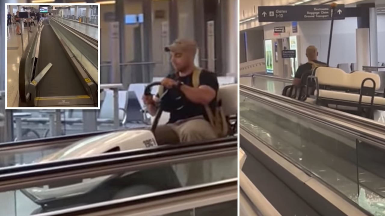 El carrito eléctrico termina su recorrido tras chocar con estructuras internas; las autoridades lograron detener al sospechoso