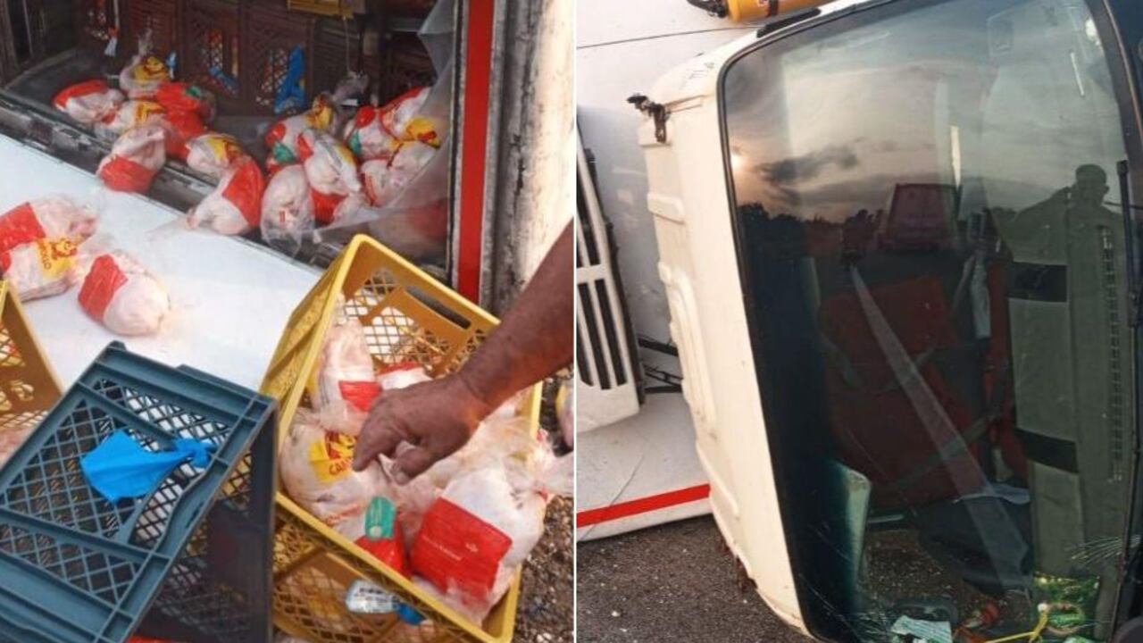 Camión saqueado en Magdalena.