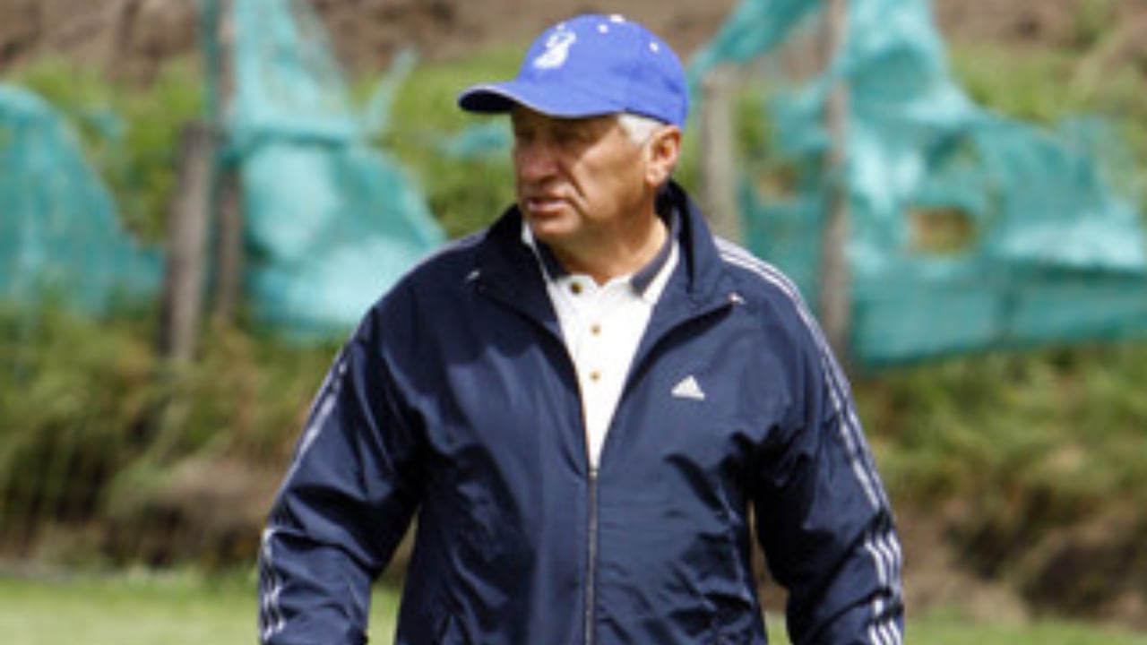 Luis Augusto El Chiqui García en su último paso como director técnico de Millonarios.