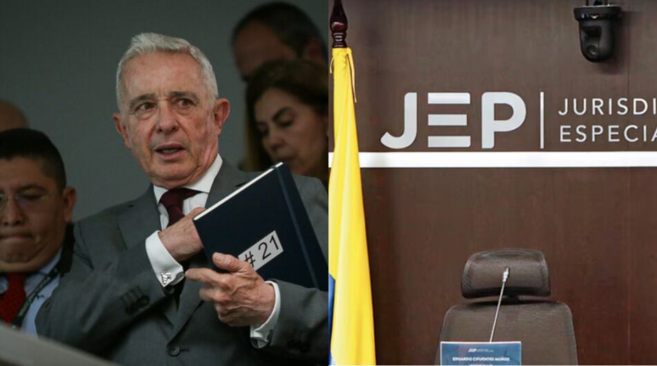 Expresidente Álvaro Uribe y la JEP, imagen de referencia.