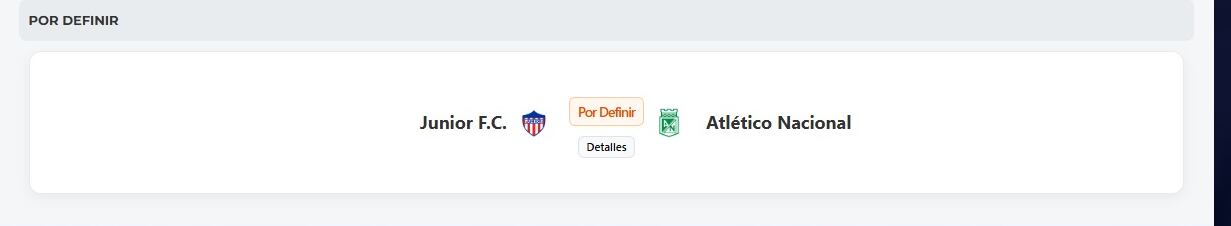 Junior vs. Atlético Nacional, por la tercera fecha de la Liga BetPlay, aún no tiene fecha para jugarse.