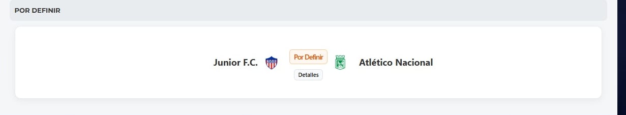 Junior vs. Atlético Nacional, por la tercera fecha de la Liga BetPlay, aún no tiene fecha para jugarse.