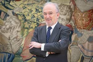 MADRID, SPAIN - MARCH 19: King Felipe VI of Spain recives the director of the RAE Academy, Santiago Munoz Machado at Zarzuela Palace on March 19, 2019 in Madrid, Spain. (Photo by Pablo Cuadra/Getty Images)