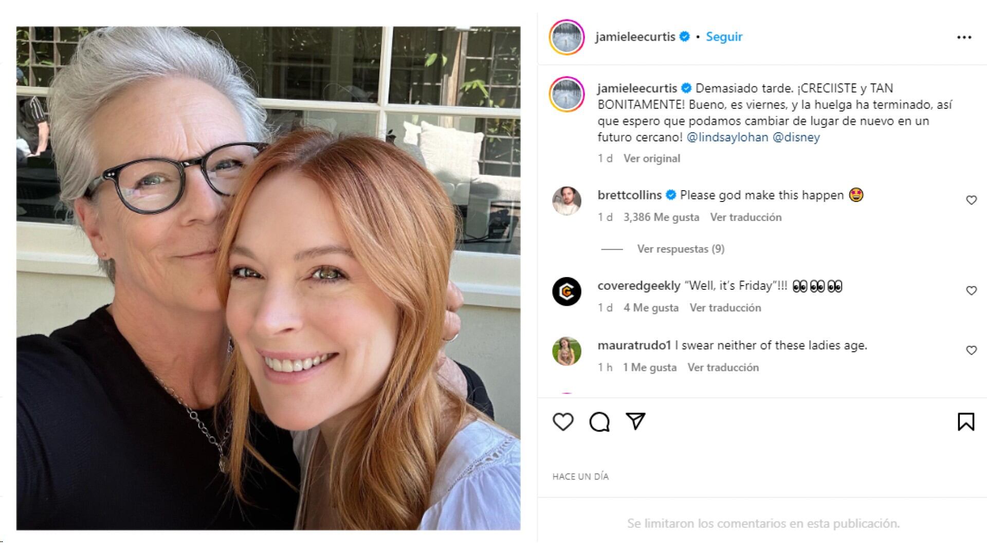 Las actrices compartieron con sus seguidores su emotivo reencuentro.
