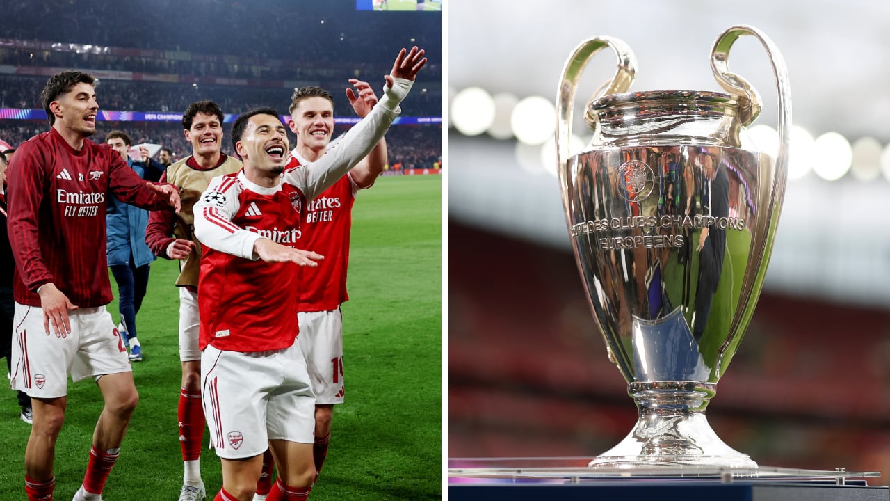 Arsenal acaricia el trofeo de la Champions League.