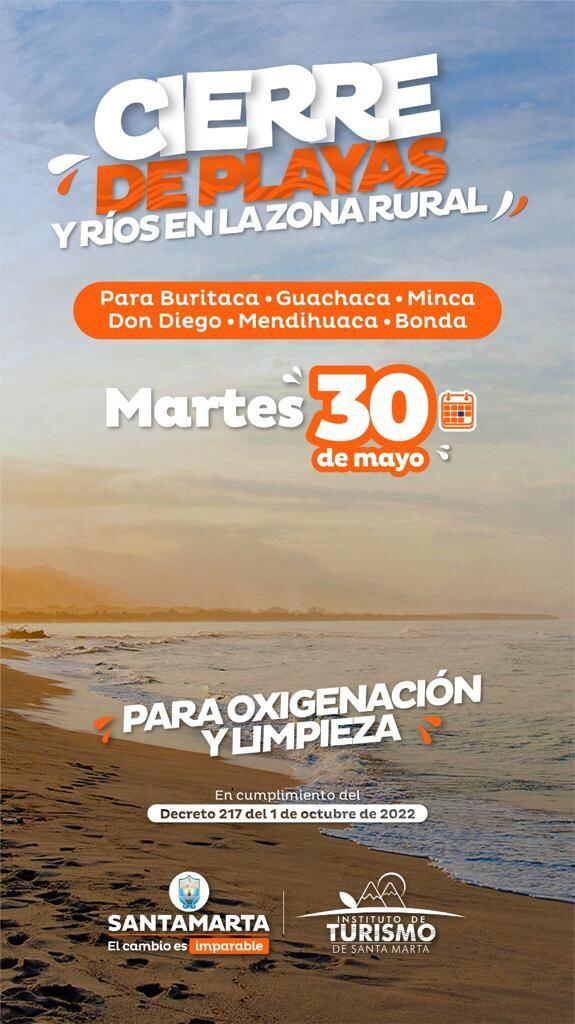 Cierre de ríos en Santa Marta.