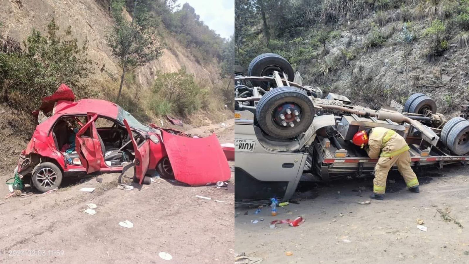 Accidente en vía Zipaquirá-Ubaté