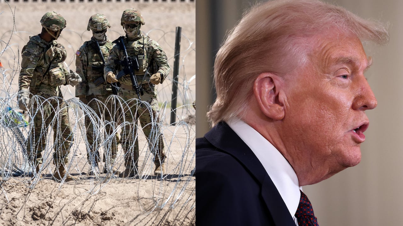 Donald Trump durante un discurso en Quantico, Virginia, donde propuso que ciudades estadounidenses sean usadas como “campos de entrenamiento militar”.