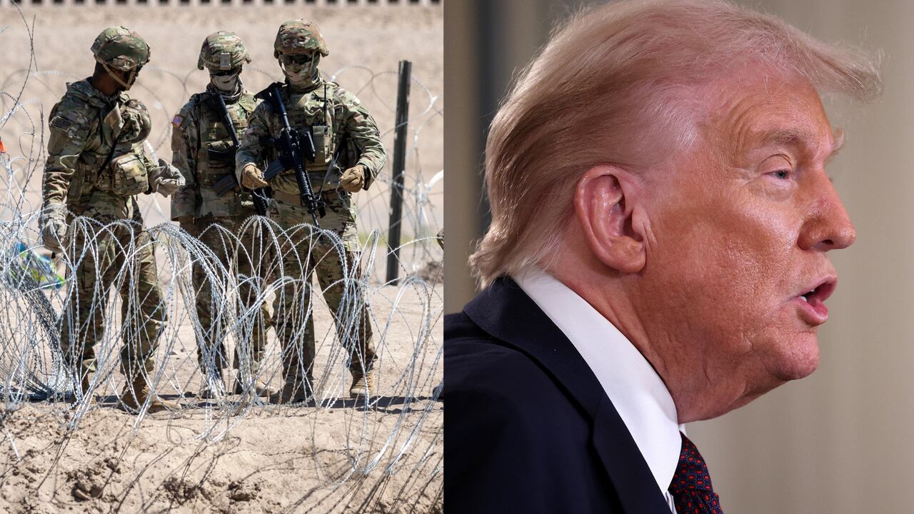 Donald Trump durante un discurso en Quantico, Virginia, donde propuso que ciudades estadounidenses sean usadas como “campos de entrenamiento militar”.