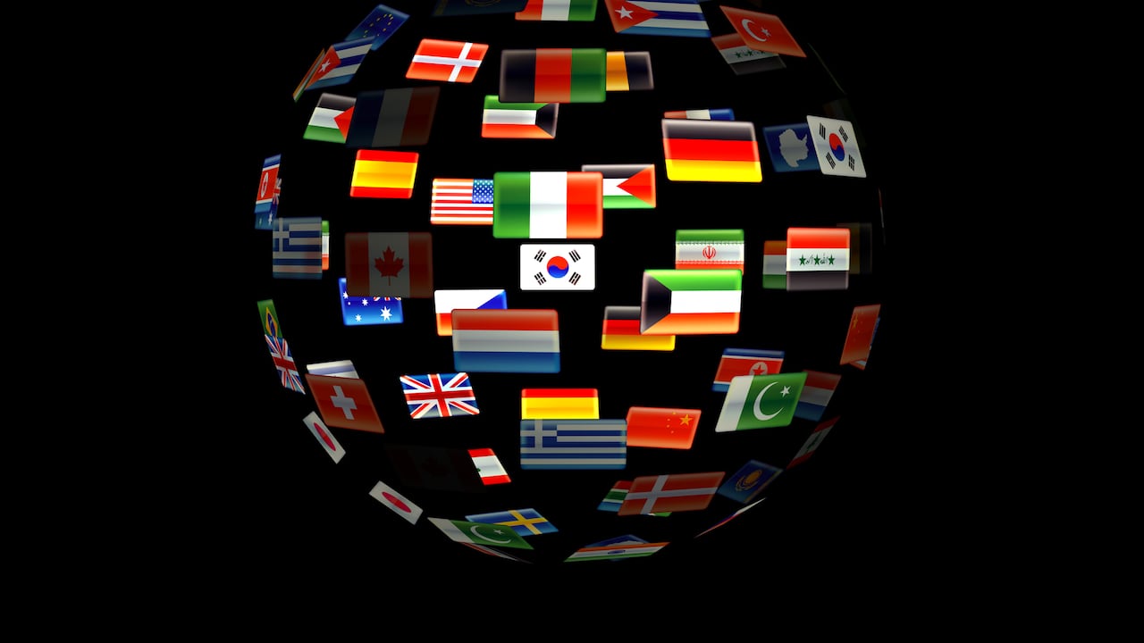 Foto de referencia de banderas de países