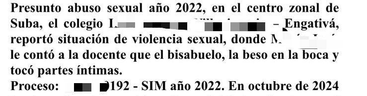 En un documento conocido por SEMANA, una de las menores de edad en el caso de Juan Felipe Rincón, había denunciado presuntos abusos sexuales por parte de un familiar.