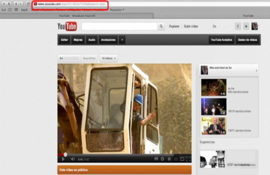 6. Copiar el link del video que se quiere adjuntar 