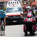 Supermán López tuvo que tomar el retiro por problemas físicos en la etapa 4 del Giro