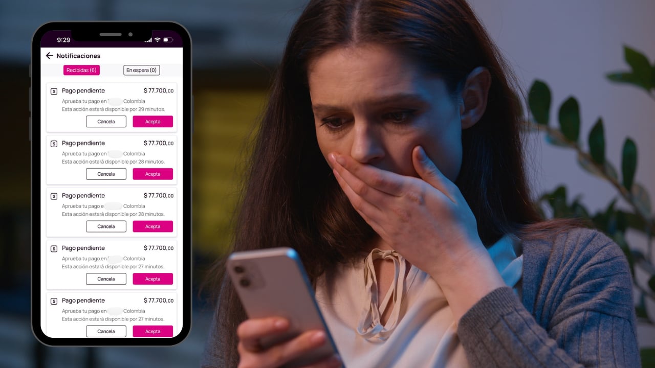Usuarios denunciaron que estafadores están saturando los teléfonos con alertas para inducir a aceptar una transacción fraudulenta.