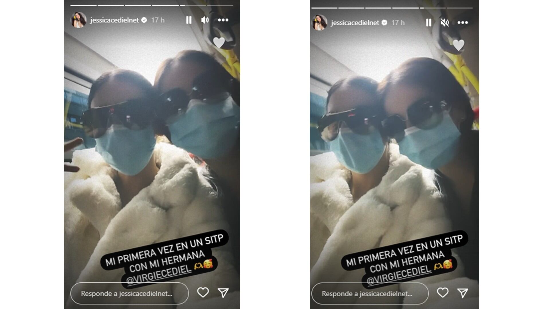 Jessica Cediel, junto a su hermana Virginia.