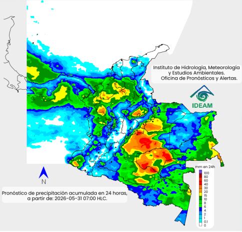 El Ideam entregó el pronóstico para las próximas 24 horas.