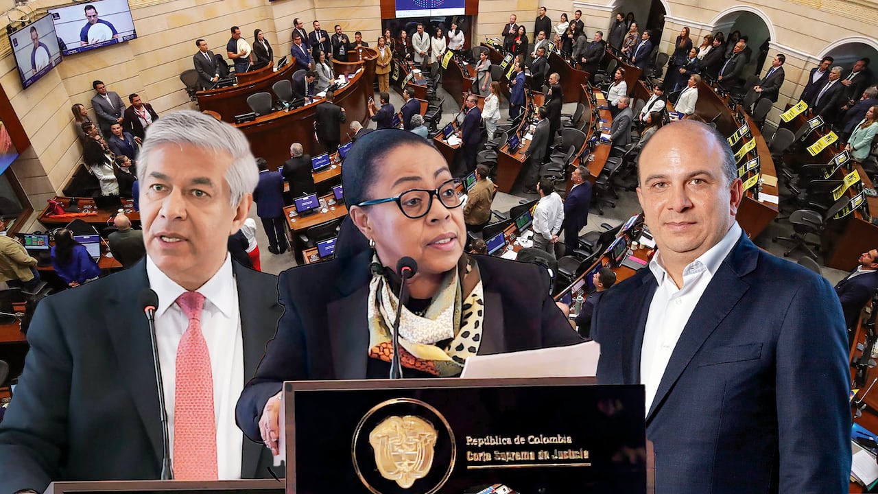 Las cargas en la plenaria están divididas, aunque hay temor de que Petro quede con mayorías en la Corte. En la foto, Jaime Humberto Tobar, María Patrica Balanta y Carlos Camargo.
