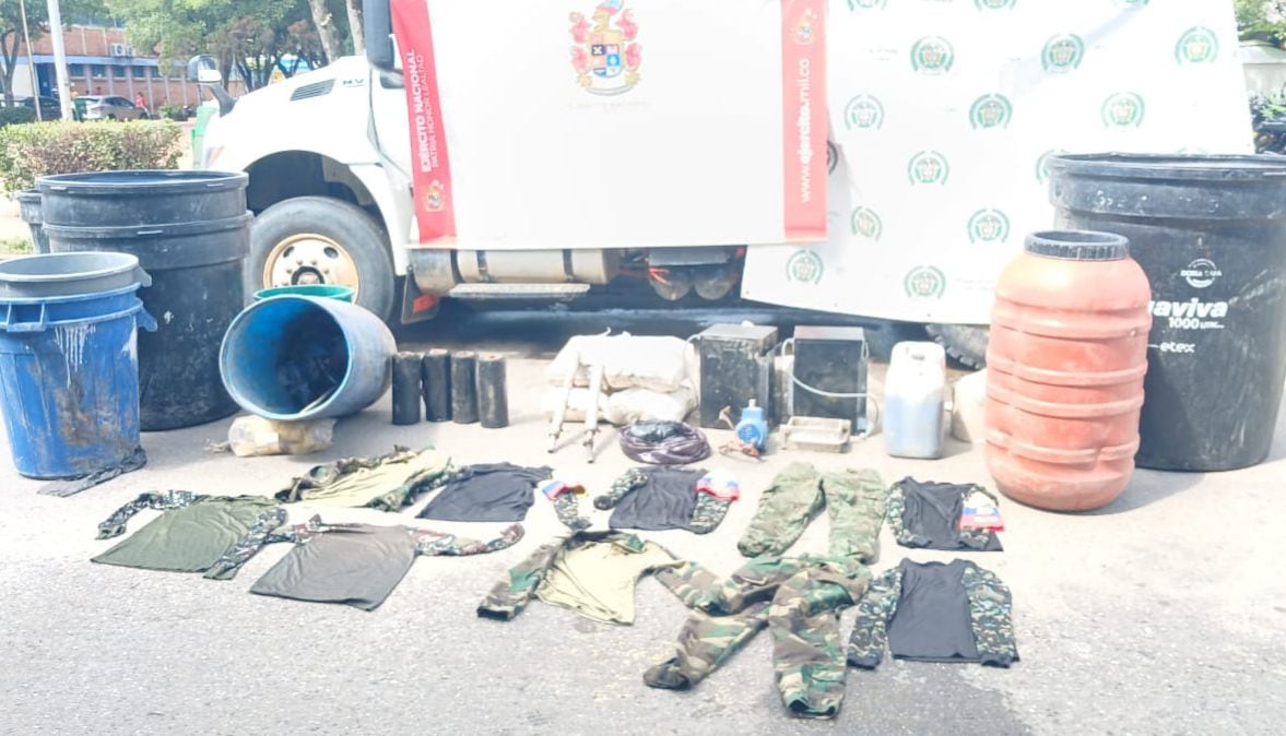 Material decomisado en operativo del Ejército.