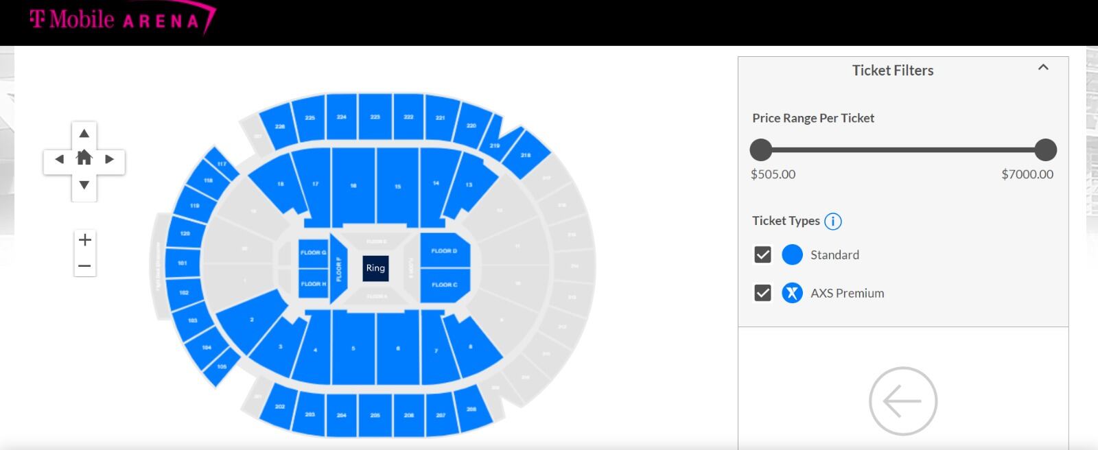 Imagen del T-Mobile Arena de Las Vegas.