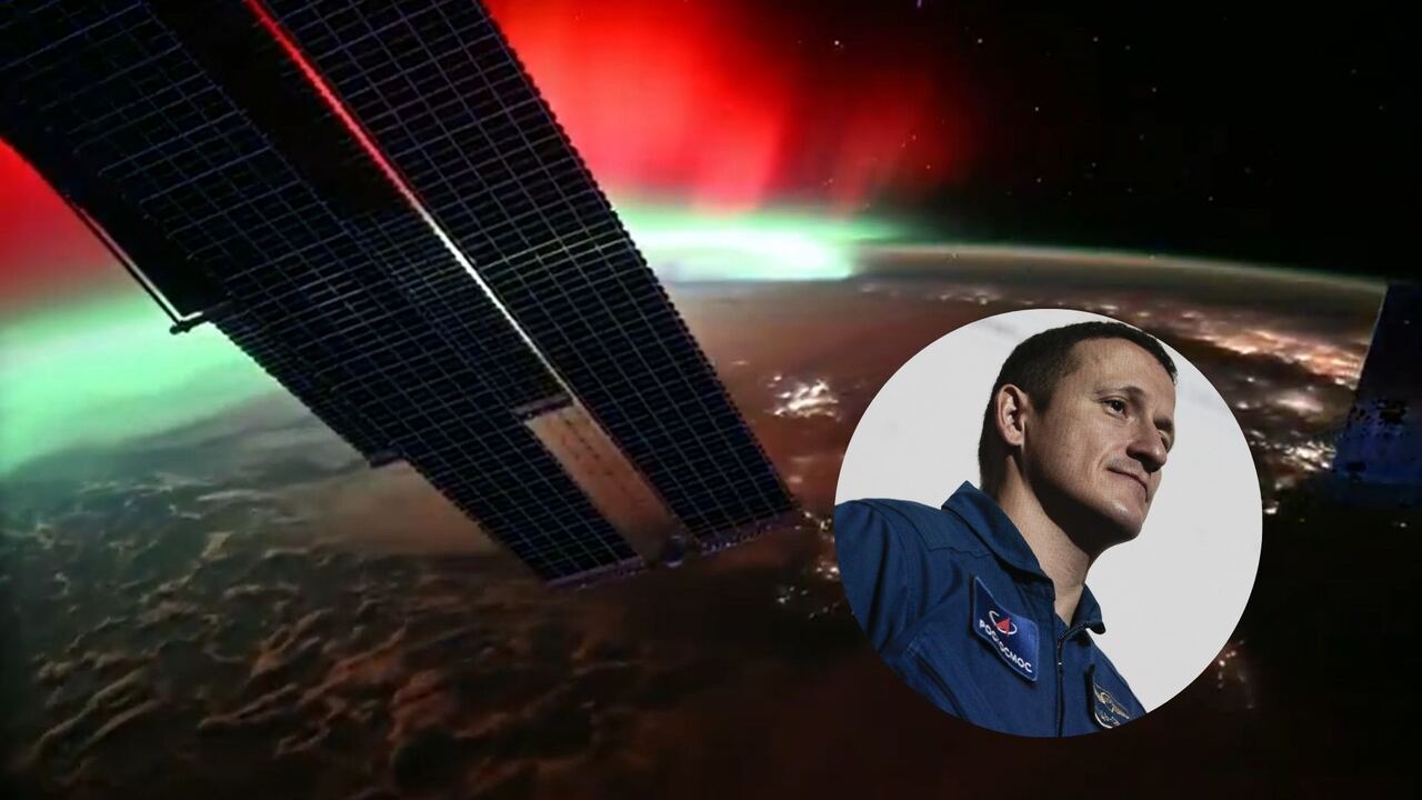 El cosmonauta Sergey Kud-Sverchkov compartió imágenes de una aurora boreal desde el espacio