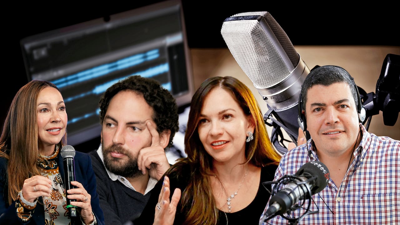 D’Arcy Quinn, el director de la Flip, Jonathan Bock, Diana Saray Giraldo y Gustavo Gómez.