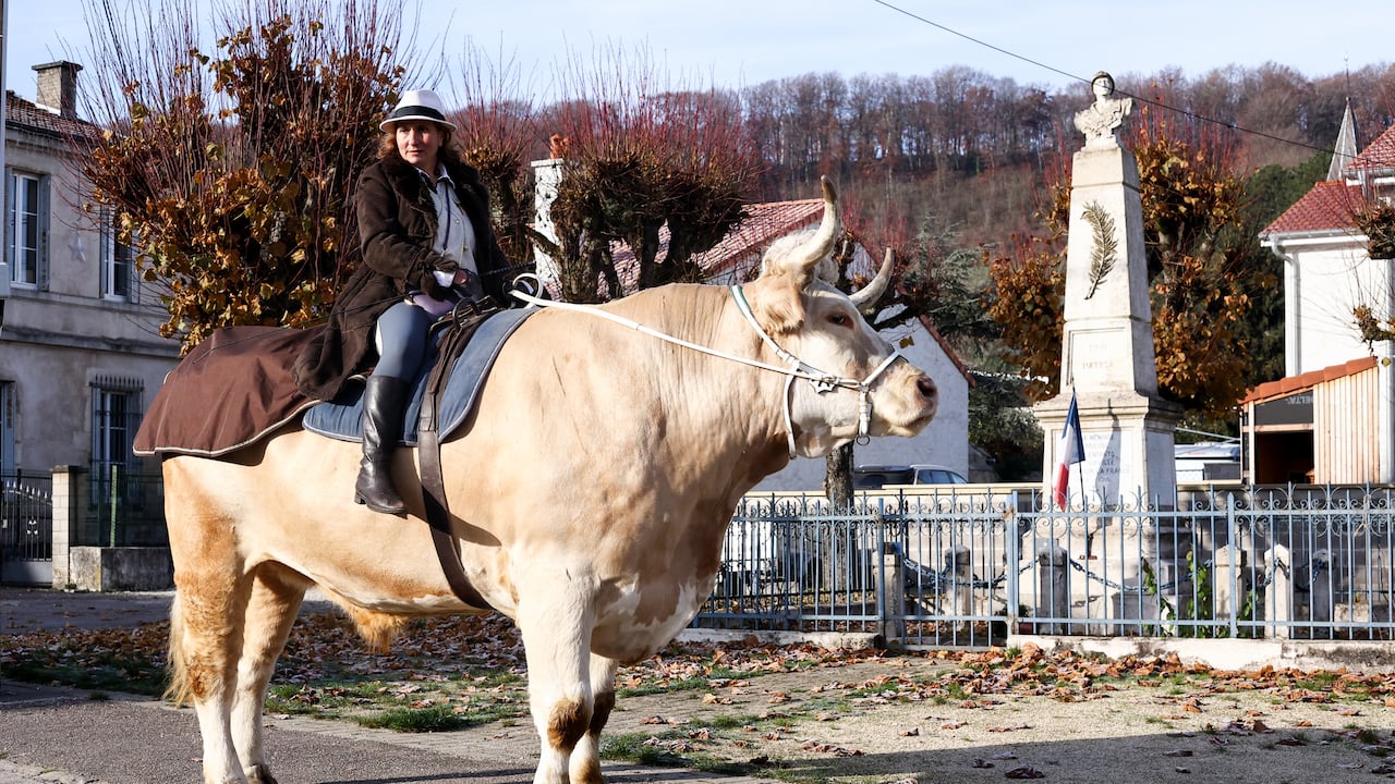 Sabine Rouas y su toro Aston.