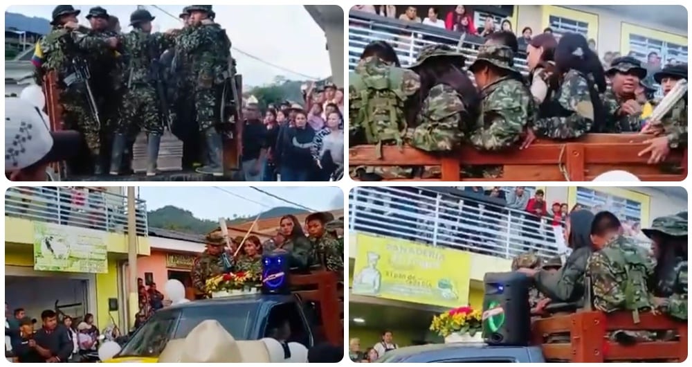 Disidentes de las Farc paseando por municipios del Huila sin problema alguno.