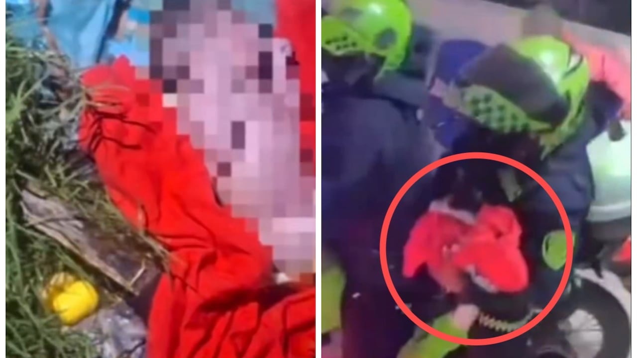 Policía rescató a una bebé abandonada en la intemperie.