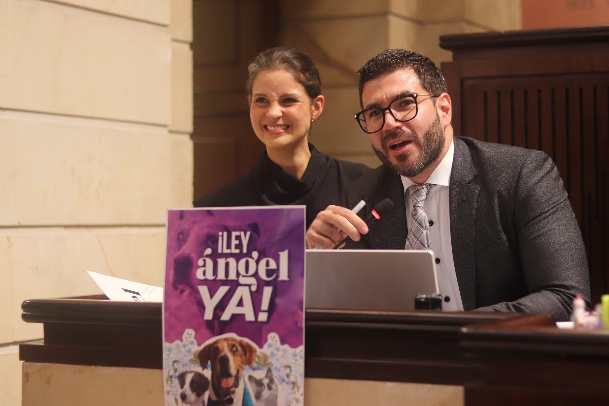 Congresistas Andrea Padilla y Juan Carlos Wills en la aprobación de la Ley Ángel.