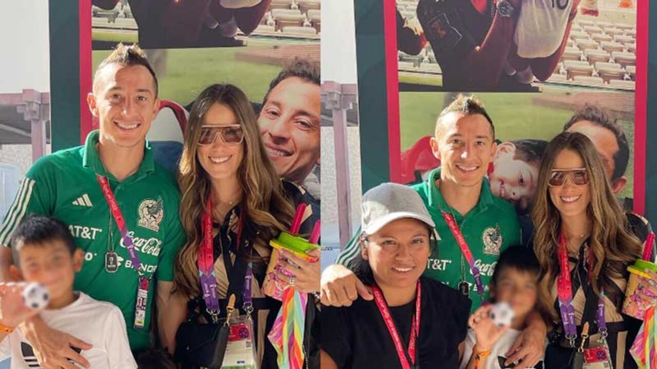 Andrés Guardado, jugador de fútbol, junto a su esposa Sandra de la Vega, sus hijos y Ushi, su niñera.