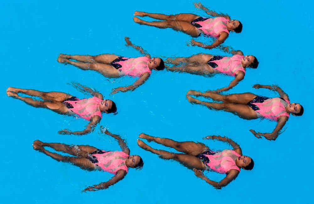 El Complejo Acuático Eduardo Movilla, construido especialmente para los Centroamericanos, fue la sede de las competencias de nado sincronizado femenino. Foto: AFP.