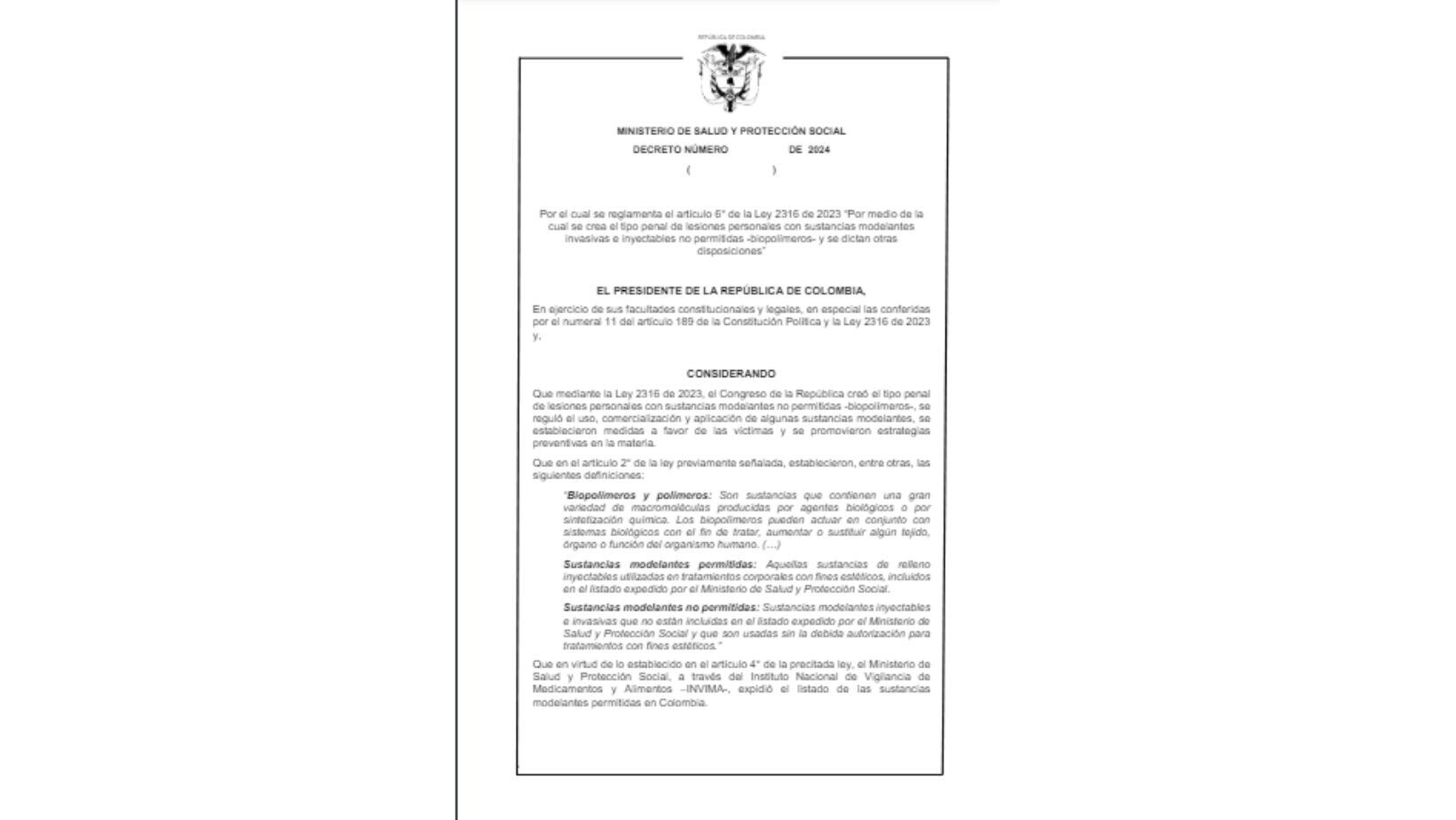 Decreto que regula los biopolímeros