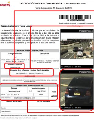 El comparendo que fue clave en la investigación y captura de los implicados