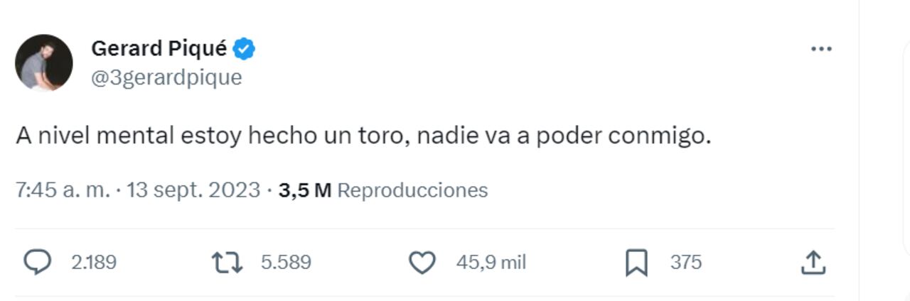 Este fue el enigmático mensaje de Pique en su cuenta de X.
