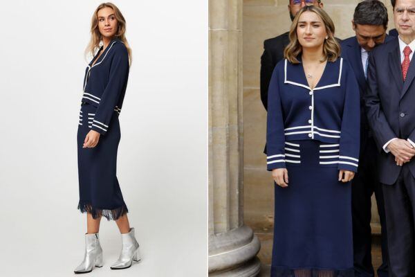 Este fue el vestido que usó la directora del Dapre, Laura Sarabia, durante la instalación de la legislatura del Congreso del 20 de julio.