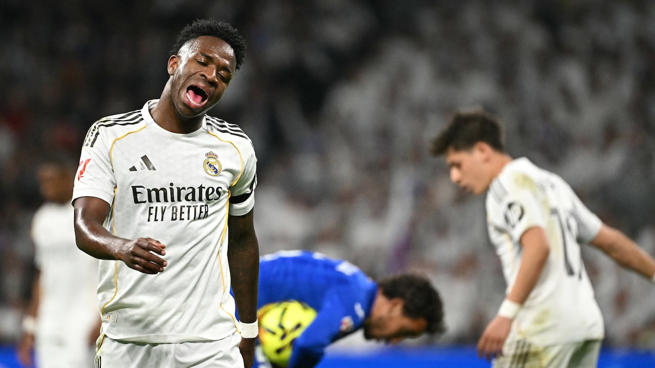 El delantero brasileño #07 del Real Madrid, Vinicius Junior, marcó doblete al Atlético de Madrid.