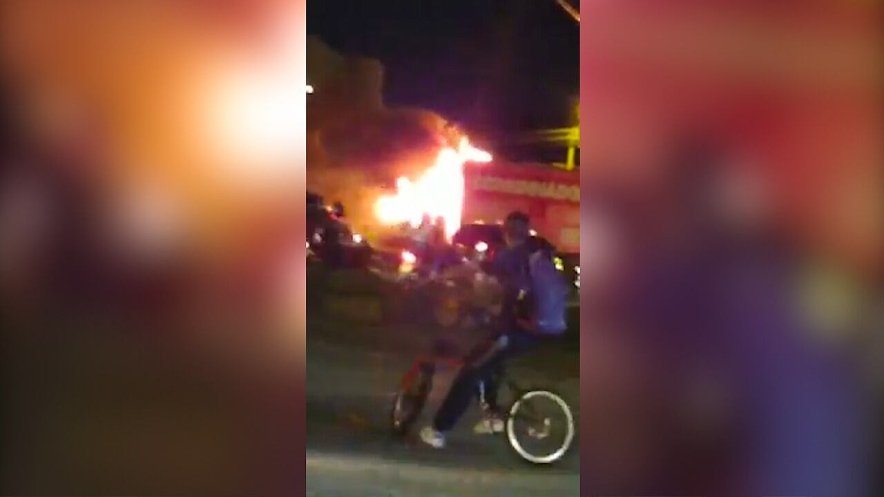 Incendio de camión en Cali