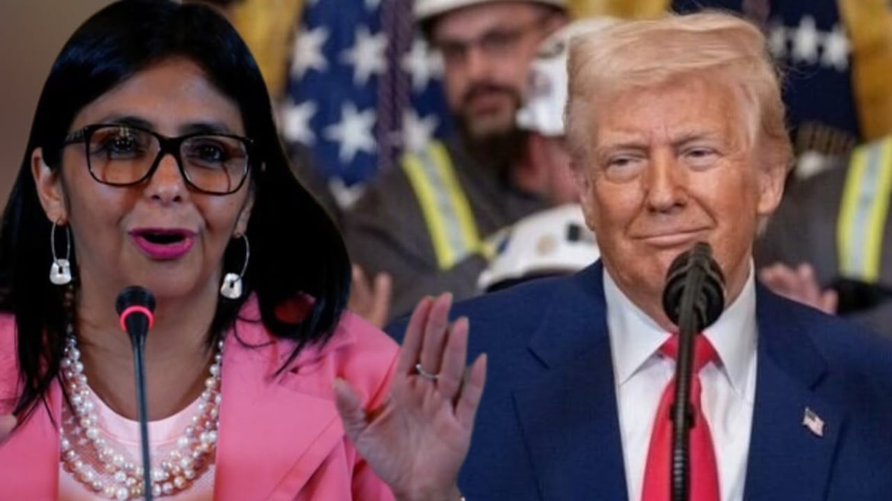Donald Trump y Delcy Rodríguez.
