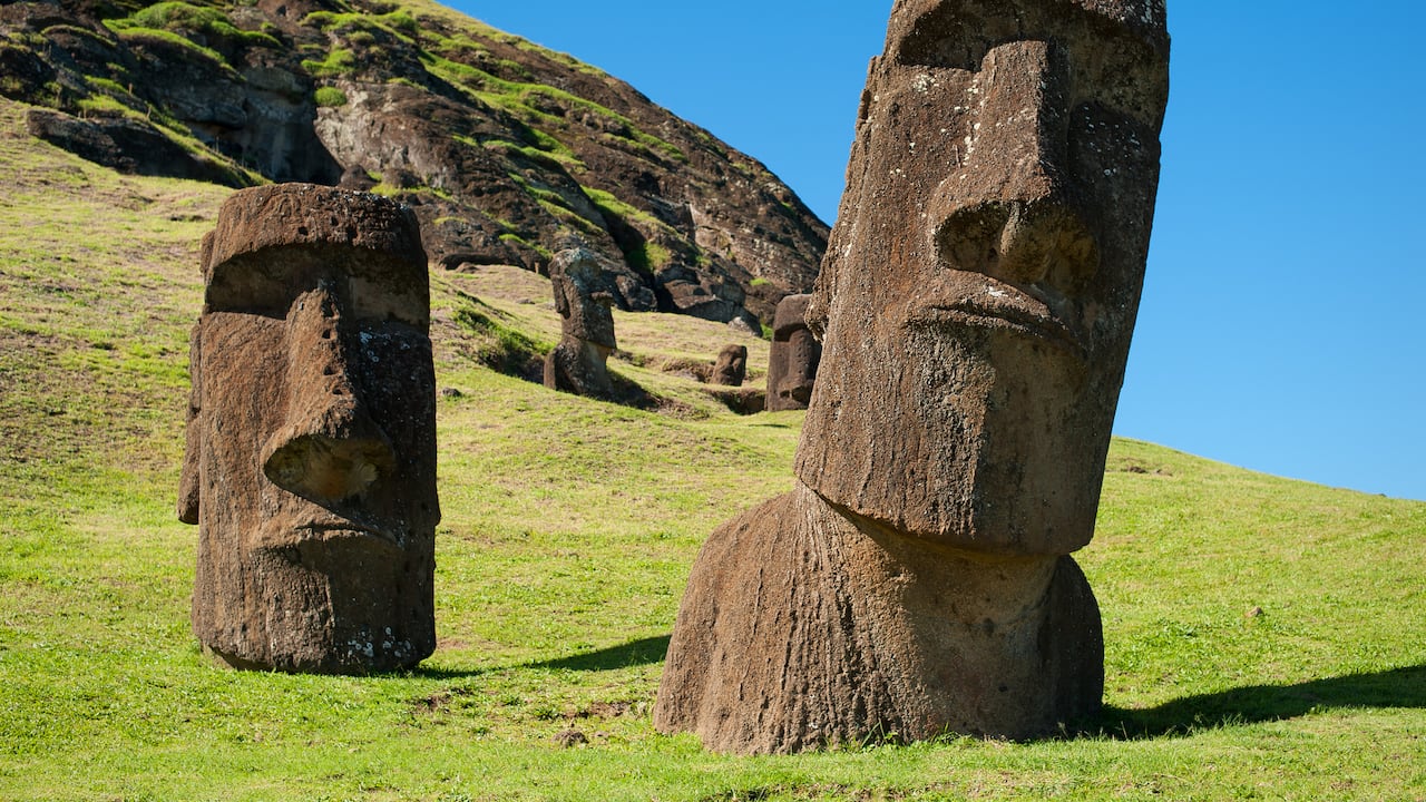 Un experimento confirmó que los moáis podían moverse con balanceo y cuerdas.