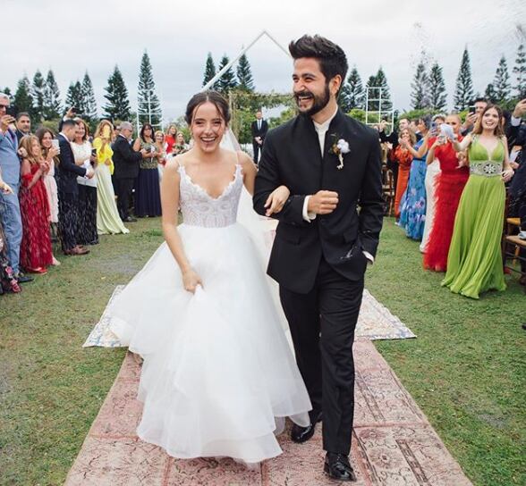 Camilo Echeverry y Evaluna Montaner durante su matrimonio, luego de varios años de relación.