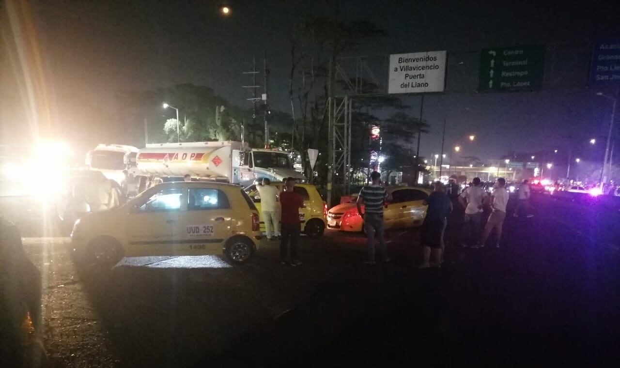Manifestación de taxistas en Villavicencio.