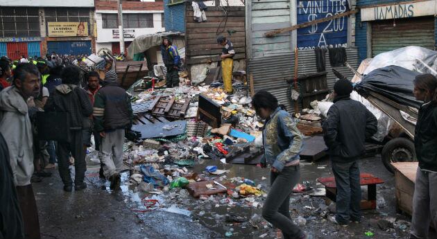 Así lucía en el 2012 la calle de la zona del Bronx, en el centro de Bogotá, considerada la más peligrosa de la capital. 