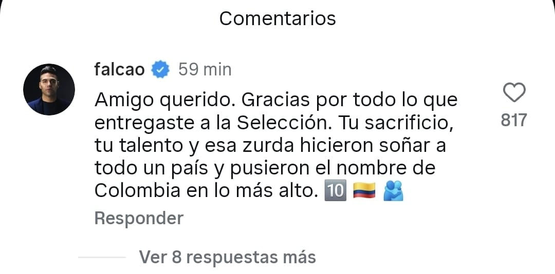 Falcao y su mensaje para James Rodríguez en redes sociales