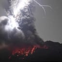 El volcán Sakurajima en erupción